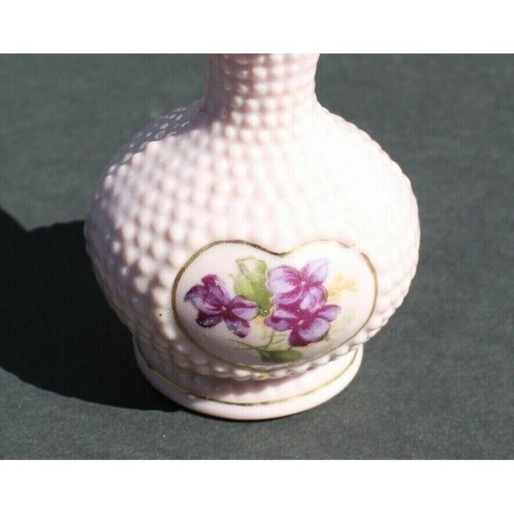 VTG Purple Porcelain HB Bubbled Flower Mini Table Top Creamer / Oil W/ Stopper - Picture 7 of 8